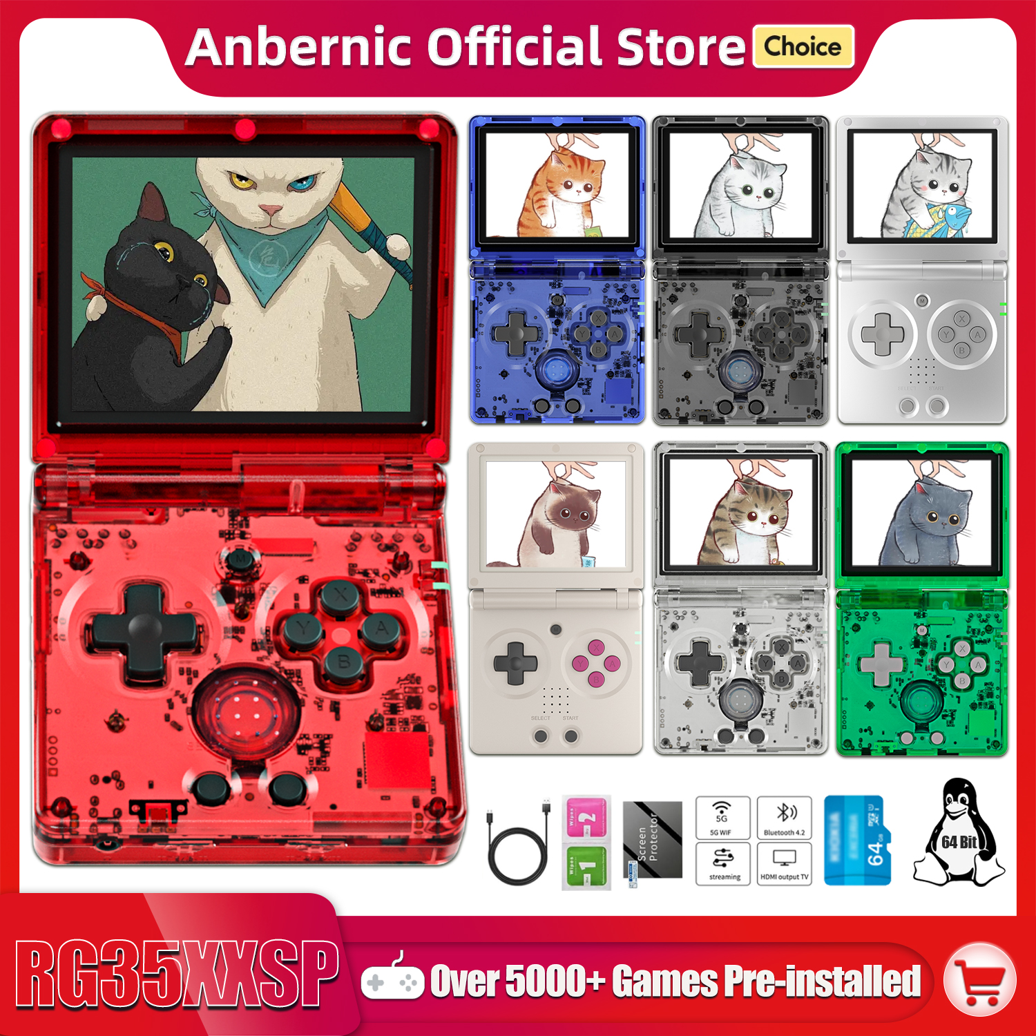Retro Gaming Portable - Anbernic NEW RG35XXSP Flip Handheld Game
