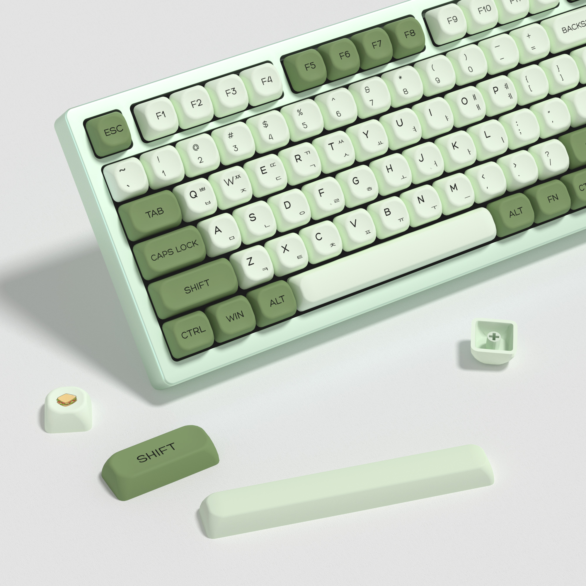 Retro Gaming Mac - KBDiy Matcha Korean Keycap Green MAC