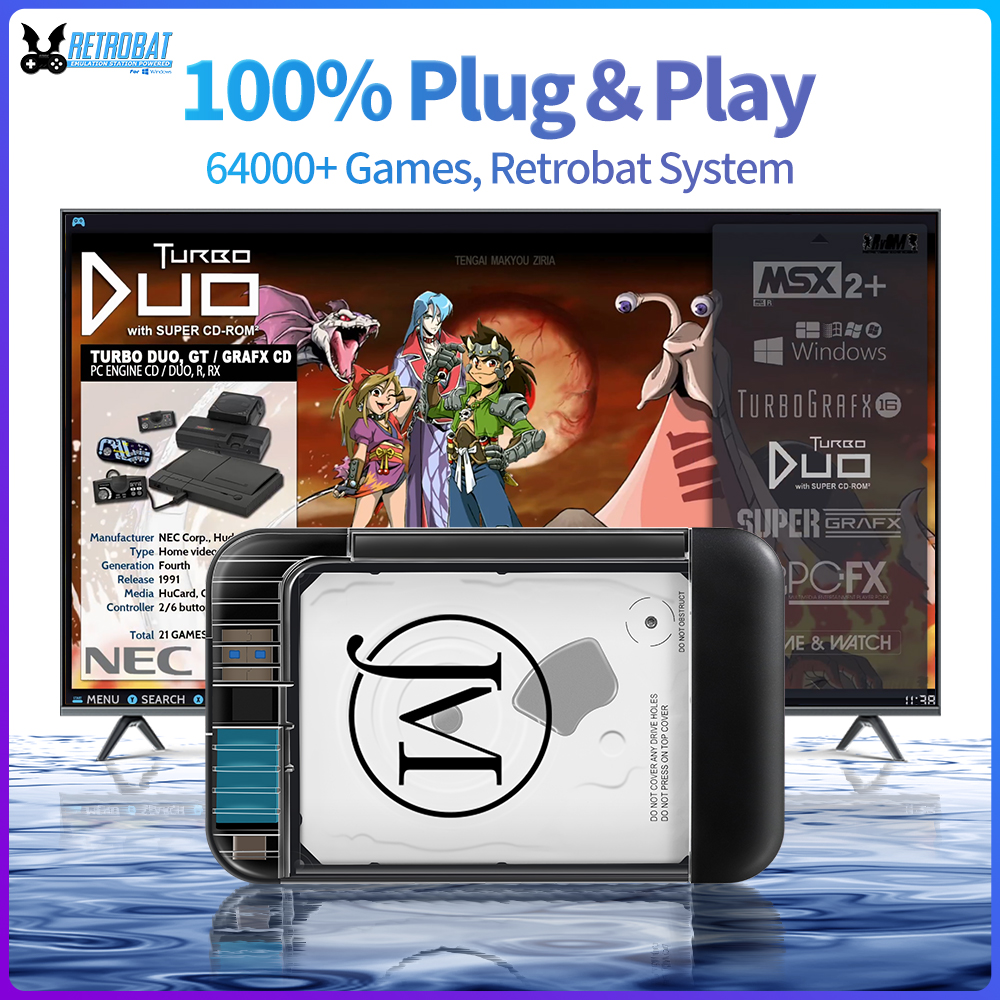 Retro Gaming Device Handheld - RETROBAT Portable 500G Gaming HDD Consoles