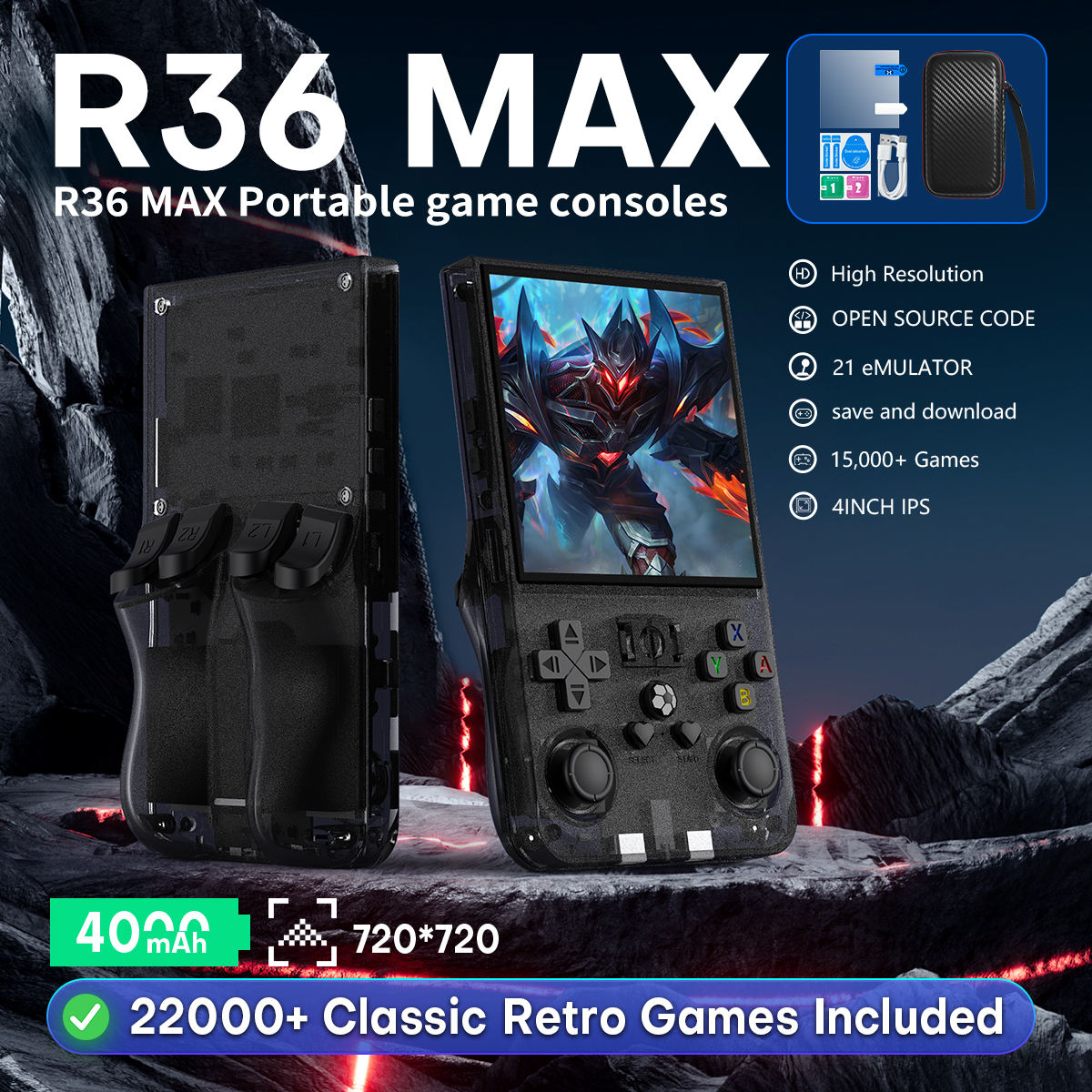 Retro Gaming Device Handheld - Open Source R36MAX Portable Video Game