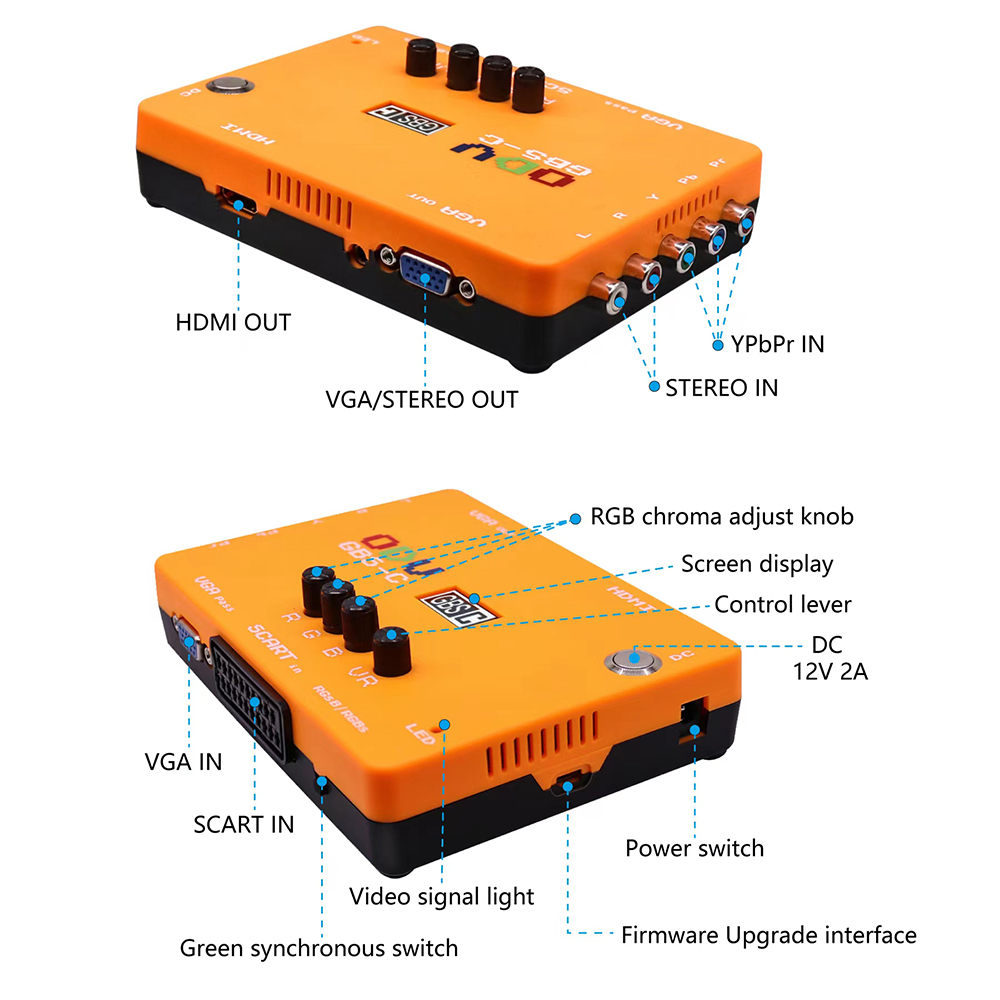 Retro Gaming Room - ODV-GBS-C Component/VGA/Scart to VGA/HDMI-Compatible Scan Converter