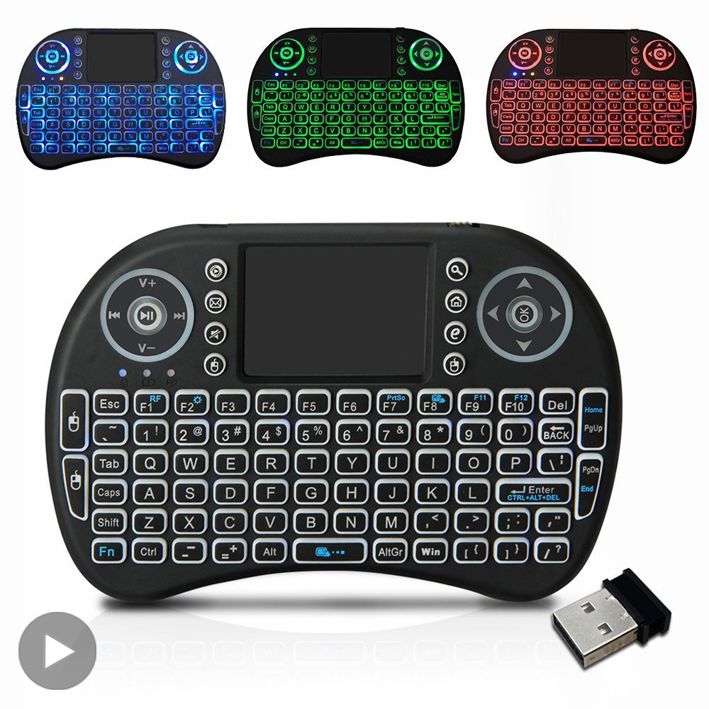 Retro Gaming Tv Box - Backlit Mini Wireless Keyboard Spanish French