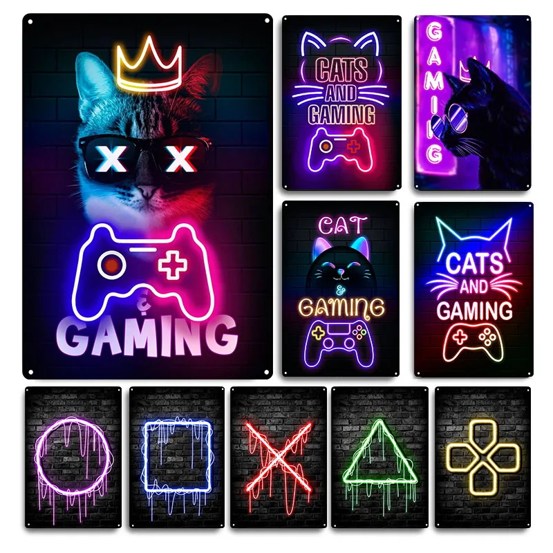 Gaming Cat Metal Sign Savage G - Retro Gaming Cafe のレビューと価格