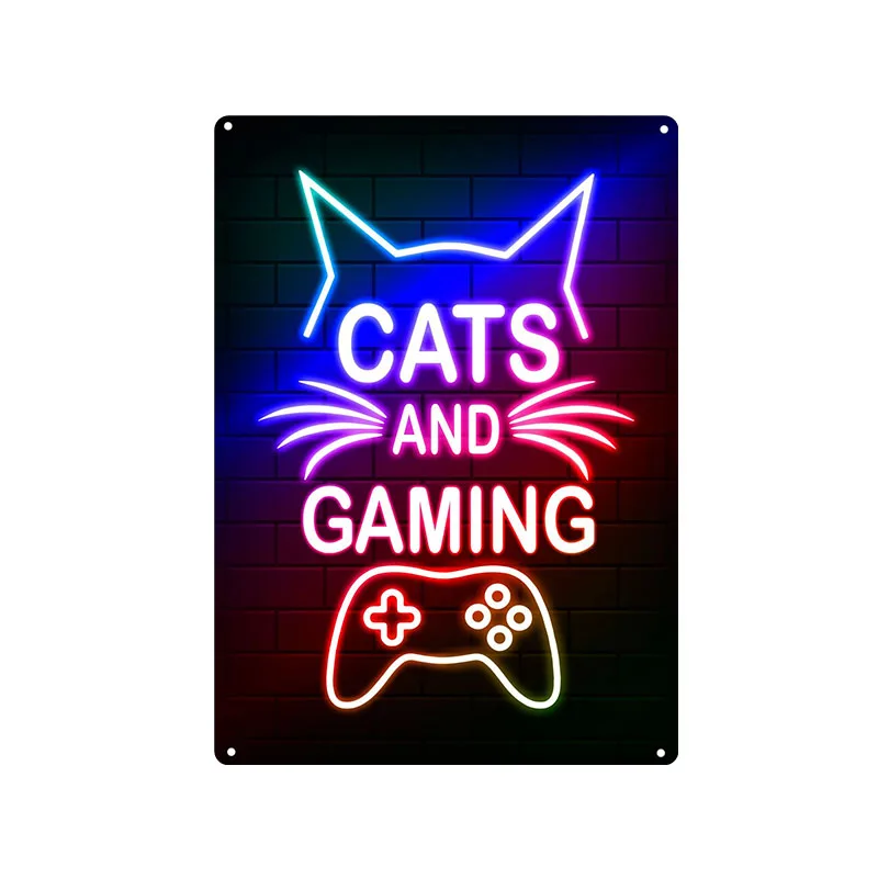 Gaming Cat Metal Sign Savage G - Retro Gaming Cafe のレビューと価格