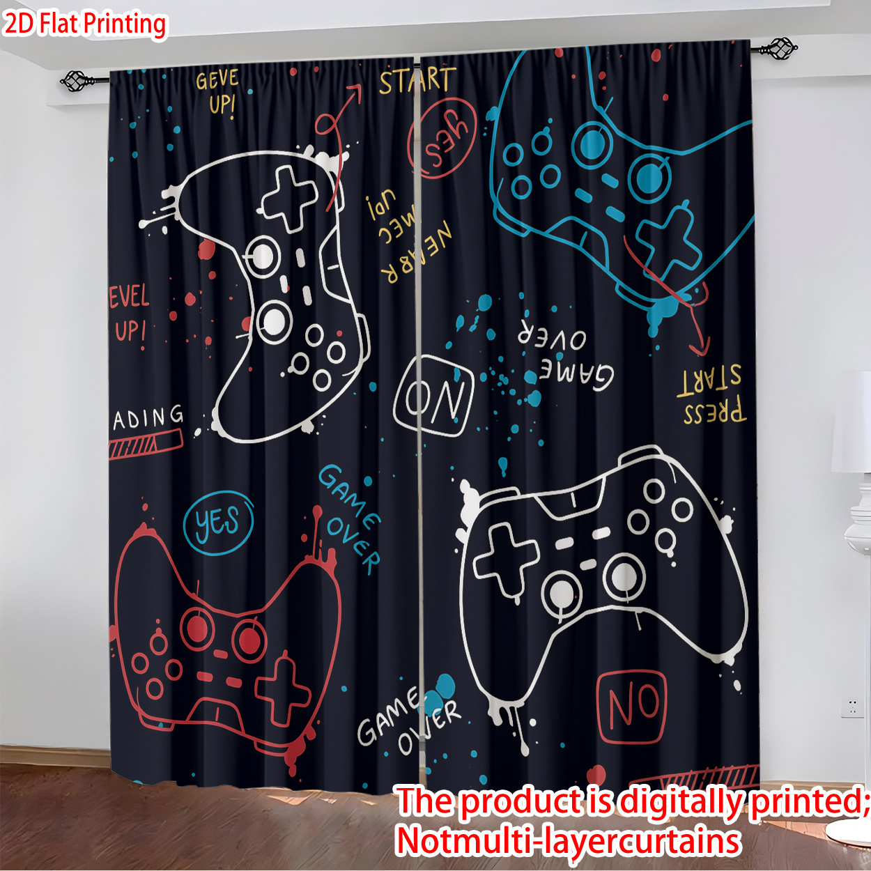 Funny Gaming Curtains Video Ga - Retro Gaming Cafe のレビューと価格