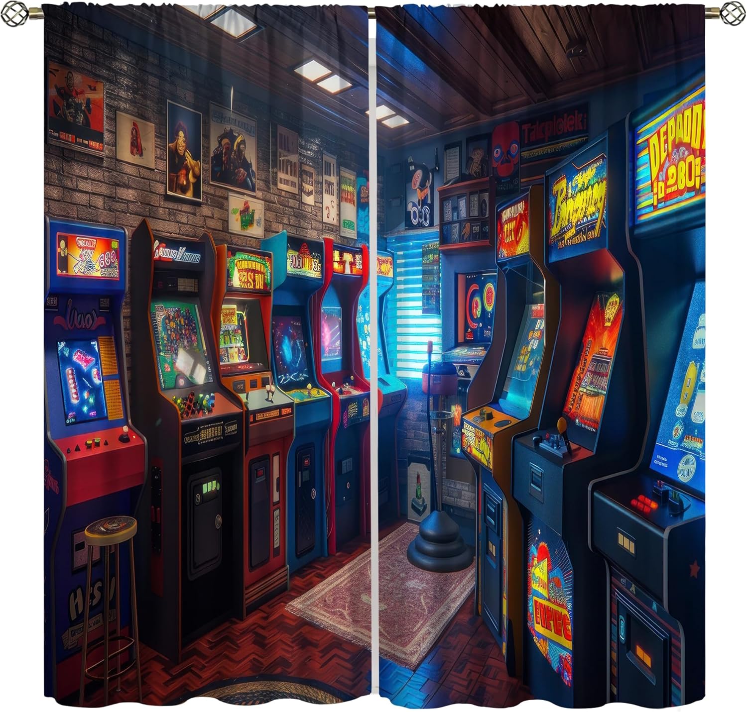 90s Arcade Blackout Curtains G - Retro Gaming Cafe のレビューと価格
