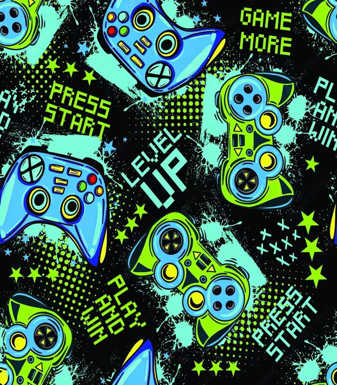 Retro Gamepad Curtains 2-Piece - Retro Gaming Cafe のレビューと価格