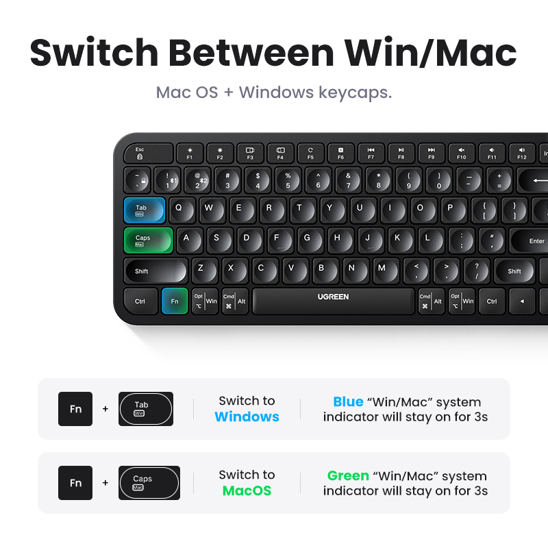 UGREEN Keyboard Wireless Bluet - Retro Gaming Mac のレビューと価格