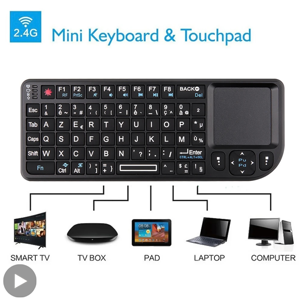 Backlit Mini Wireless Keyboard - Retro Gaming Tv Box のレビューと価格