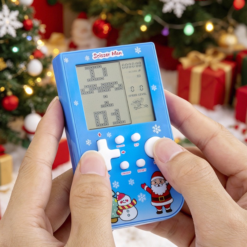 Santa & Snowman Print Brick Ga - Retro Gaming Device Handheld のレビューと価格