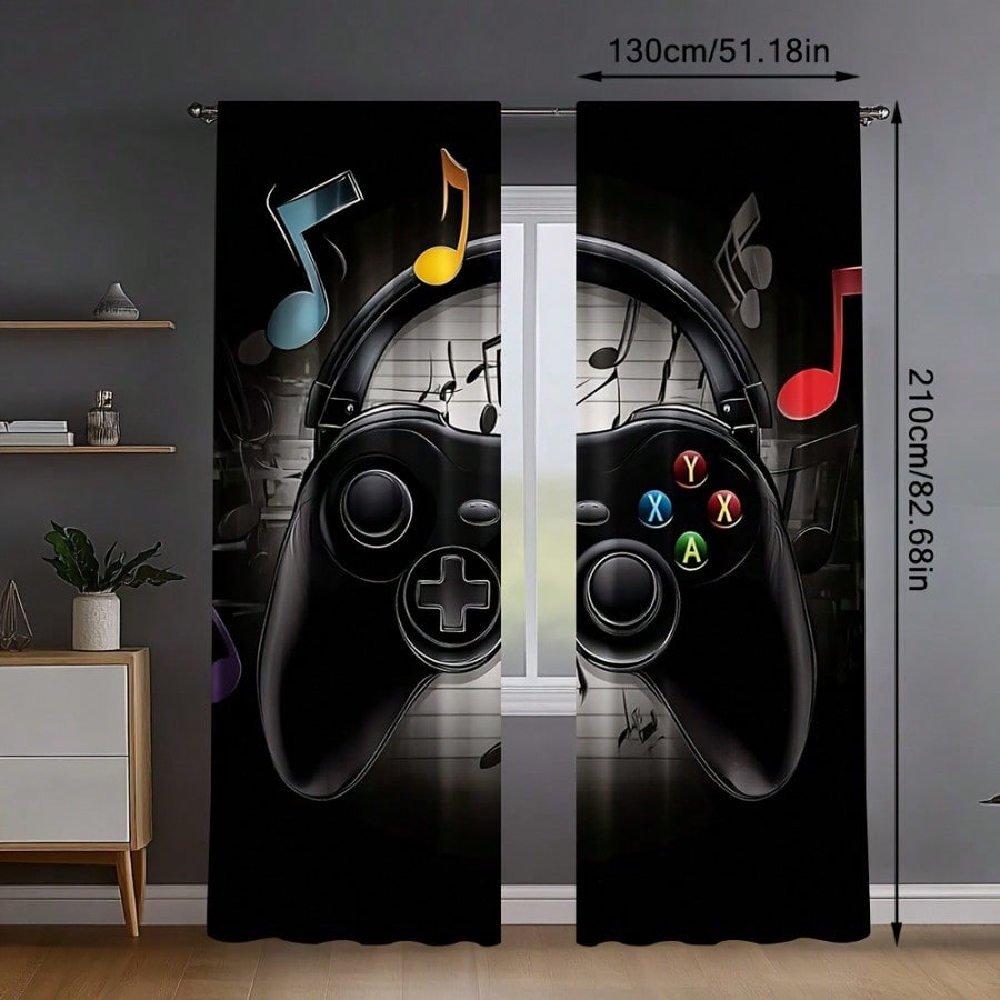 2pcs Retro Gaming Room Curtain - Retro Gaming Cafe のレビューと価格