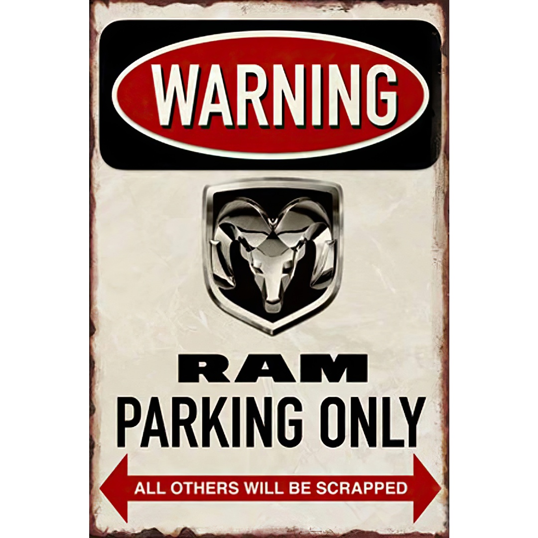 Warning Ram Parking Only Metal - Retro Gaming Cafe のレビューと価格