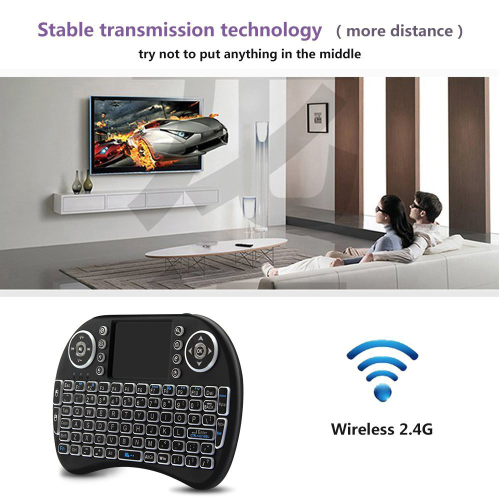 Backlit Mini Wireless Keyboard - Retro Gaming Tv Box のレビューと価格