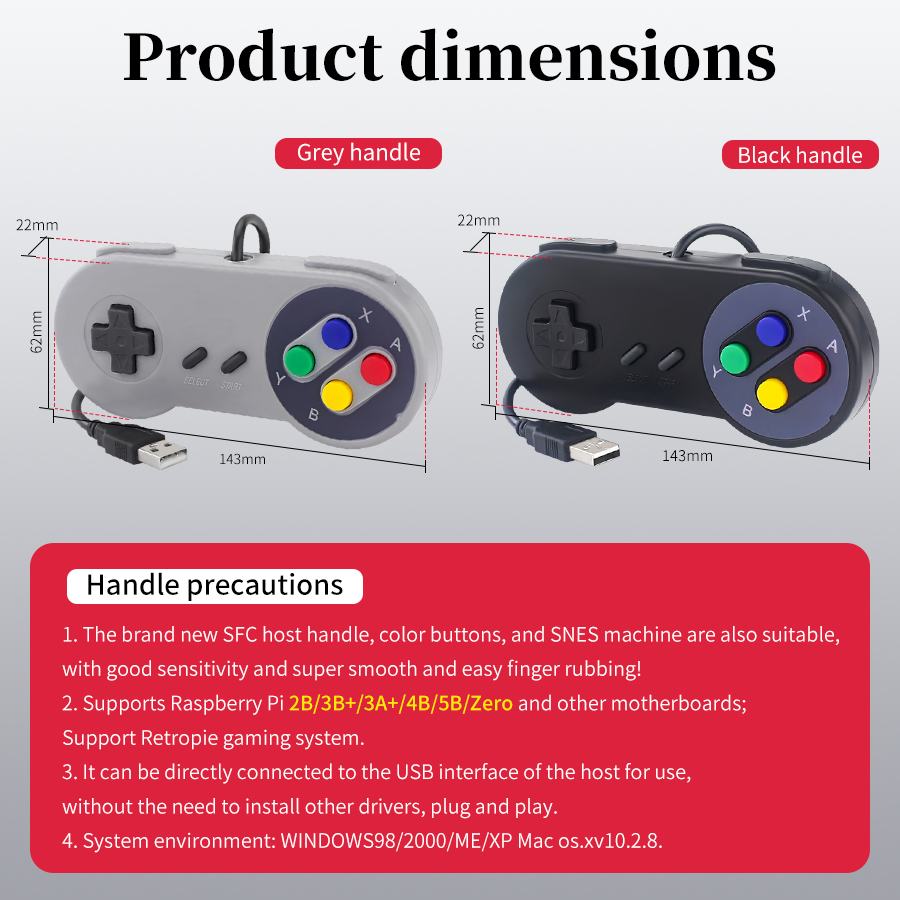 USB Wired Game Controller Plug - Retro Gaming Raspberry Pi 3 のレビューと価格